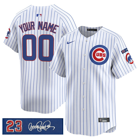 Men's Chicago Cubs Active Player Custom White 'Ryne Sandberg Tribute' Vapor Limited V3 Stitched Baseball Jersey Men's Chicago Cubs Active Player Custom White 'Ryne Sandberg Tribute' Vapor Limited V3 Stitched Baseball Jersey